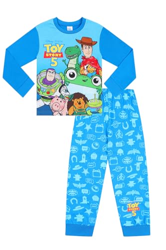 Disney Boys Toy Story 5 Woody Buzz Jessie Lilypad Long Pyjamas PJs for Kids (5-6 Years) Blue
