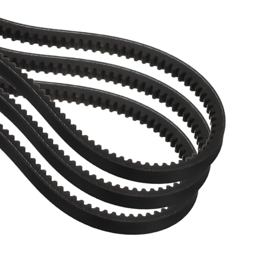 uxcell 3 Pcs AX65 EPDM V-Belt, Raw Edge Cogged Industrial Rubber V Belt 1/2" Width x 65" Inside Circumference