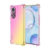 HONLEN Hülle für Huawei Honor 50 /Huawei Nova 9 Hülle, Transparent Farbverlauf Design TPU Silicone Handyhülle, Verstärkung mit Vier Ecken, Fallschutz, Kratzfest Schutz Cover