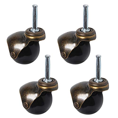 Roulettes sphériques rétro pivotantes à 360 degrés en bronze pour canapé