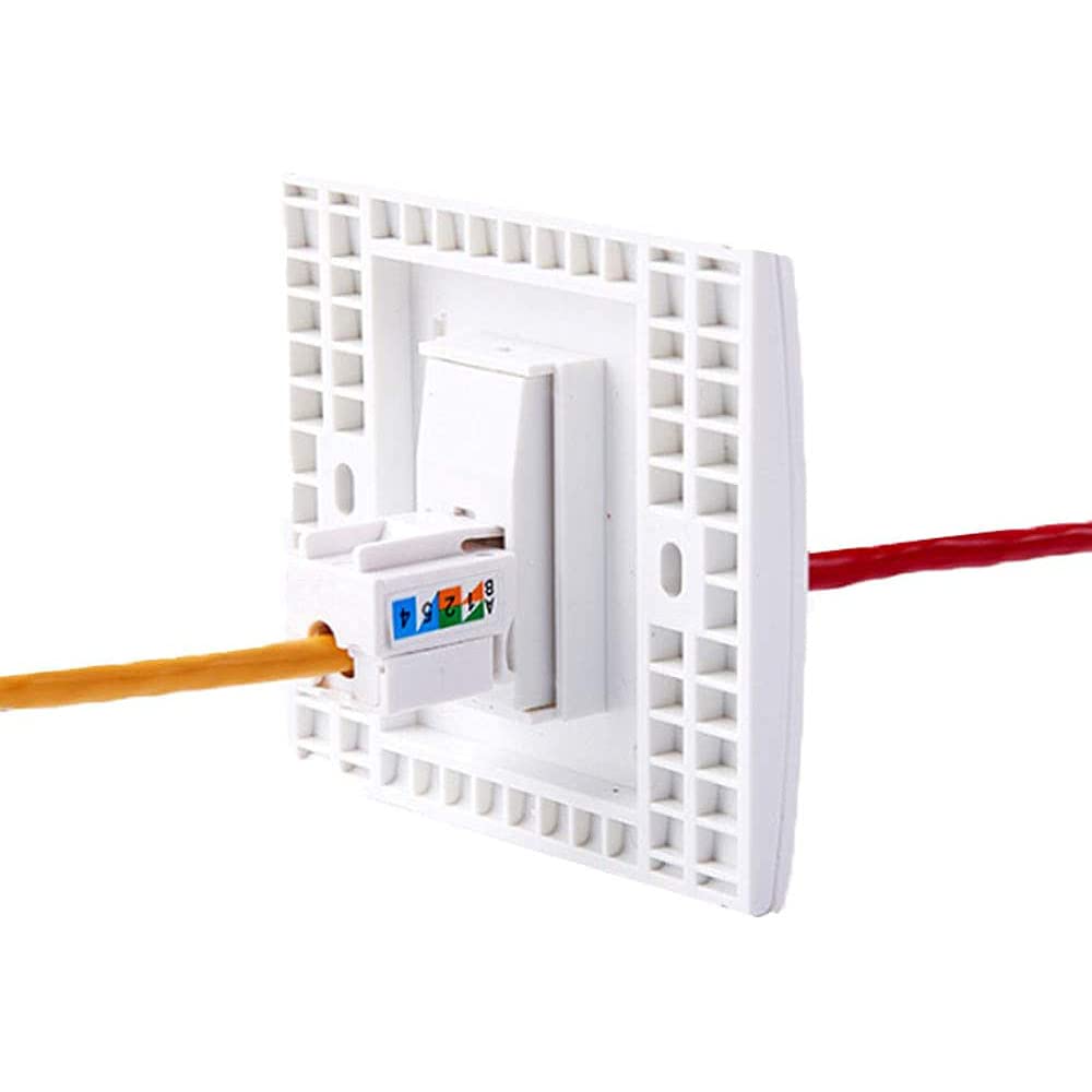 Greluma 10 sztuk gniazda Cat6 Keystone, gniazdo ścienne Ethernet, złącze sieciowe Cat6 - kompatybilne z Cat5/5e/6
