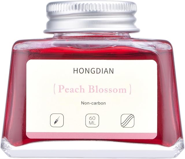 Image of HONGDIAN, Ink Bottle - Non Carbon | Peach Blossom | 60ml Premium Writing Ink.
