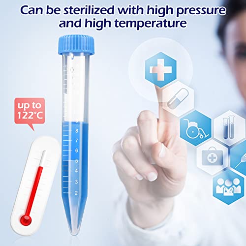 Image of Konohan 400 Pack 15 Ml Centrifuge Tubes Sterile Plastic Test Tubes
