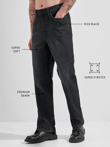 Image of Highlander Men's Straight Relaxed Fit Jeans | Stretchable | Everyday Comfort & Style| Jeans for Man|Premium Cotton Blend