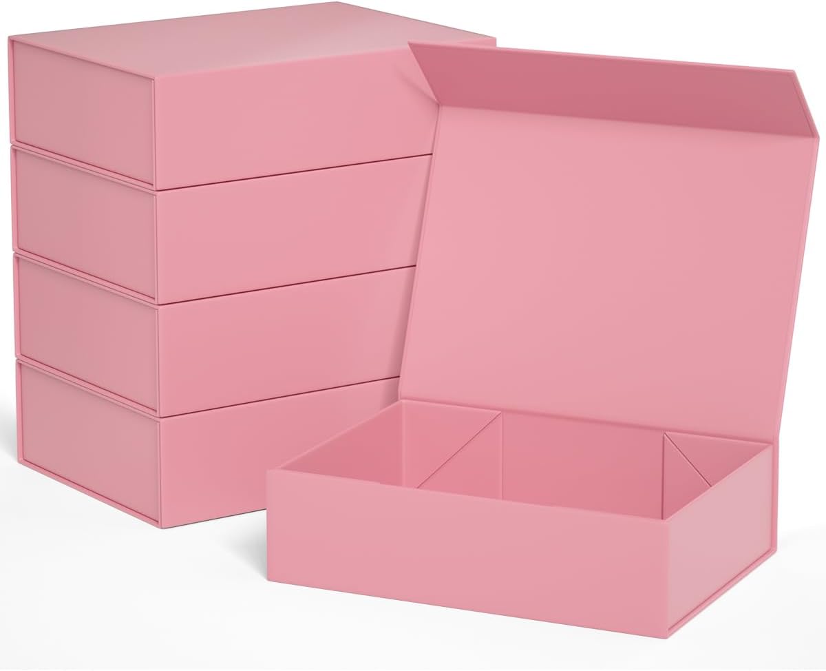 Pink Gift Boxes 11.9" x 8.5" x 3.3" with Magnetic Closure Lid Gift Box for Presents,Bridesmaid Gifts Boxe,Cute Boxes,Birthday Gift Box,Luxury for Gift Packaging, Magnetic Gift Boxe for Wrapping Gifts