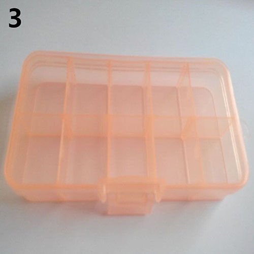 New Noble 10 Slots Plastic Adjustable Jewelry Home Storage Box