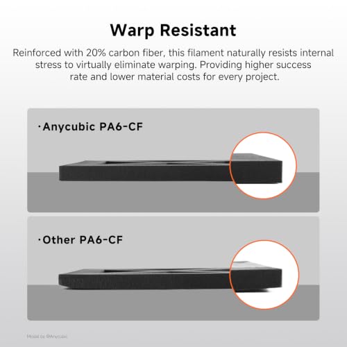 Image of ANYCUBIC PA6-CF Carbon Fiber 3D Printer Filament 1.75mm, 0.5KG, Black | 215℃ Heat Resist, Highly Resilient against Impact, Industrial-Grade Toughness with Matte Print, Reusable Spool