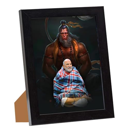 Viditi neem karoli baba and hanuman ji photo frame | Neem Karoli ...