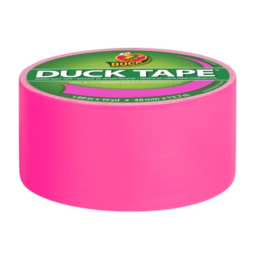Image of Duck Brand 1265016 Color Duct Tape, Neon Pink, 1.88 Inches x 15 Yards, Single Roll