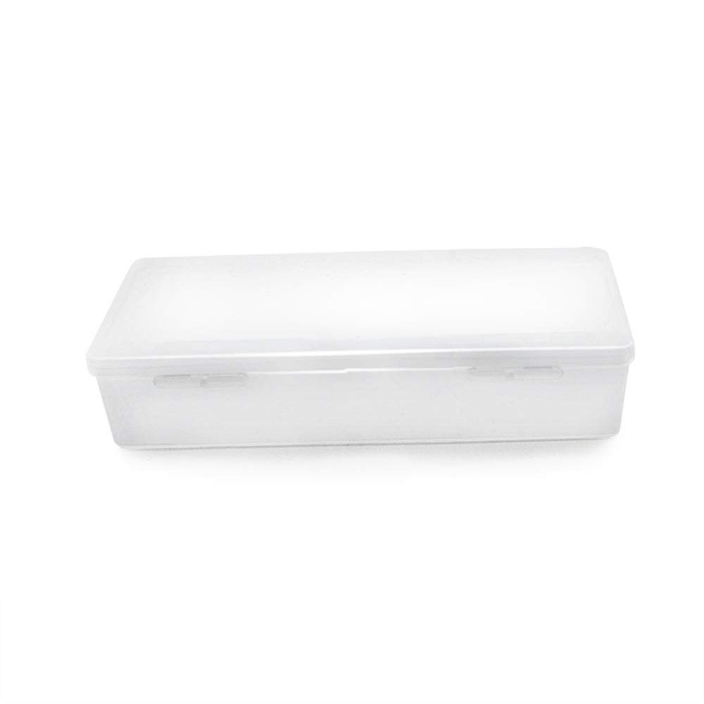 Rolabling Transparent Empty Plastic Nail Storage Box Nail Art Equipment Manicure Tool Storage Case (White)