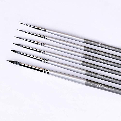 golden maple Fine Detail Paint Brushes 6pcs Miniature Brush Set for Warhammer Models,Miniture, Detail work and Acrylic Painting.