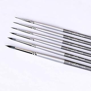 golden maple Fine Detail Paint Brushes 6pcs Miniature Brush Set for Warhammer Models,Miniture, Detail work and Acrylic Painting.