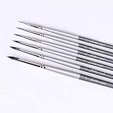 Round Pointed Tip 6 Pieces Miniature Brushes,Fine Detail Paint Brush Set for Acrylic Watercolor Oil