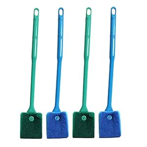 Serbatoio di pesce Sponge Cleaner Double Sided Punnello Lungo Acquario Acquario Acquario Pennello Piano Lungo Lavoro Serbatoio di pesce Scrubber, Aquarium Algae Rascaper Scrubber Strumenti