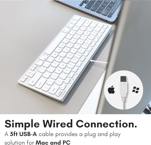 MACALLY MACALLY mac キーボード 有線 コンパクト US配列 mac Windows対応 静音 シザースイッチ(パンタグラフ) フルサイズ 78キー 在宅勤務 テレワーク (SLIMKEYCA) の商品画像 4