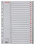 Esselte Address Book with Buttons 1-20, Size A4, Size Extra Large, Grey, Dividers in Robust Polypropylene with Index Page, 100107