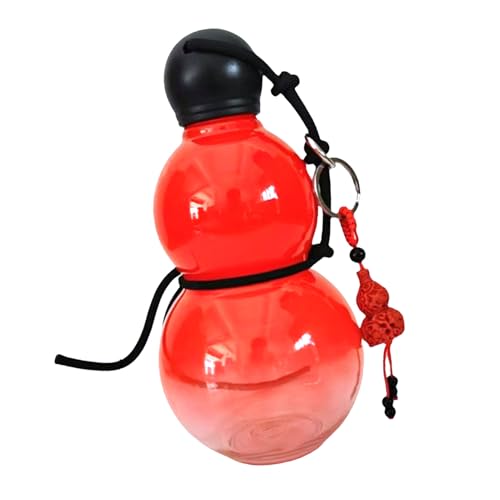 Vikye Gourd Water Bottle,700ml Water Bottle Gourd,Chinese Retro Inspired Bottle Gourd Water Bottle Wukong for Travel Gym (Red)