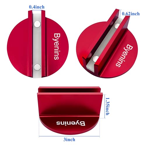 Image of Car Aluminum Grooved Magnetic Jack Pad,Jack Pad Weld Frame Rail Adapter(red) with 0.4 inchSlotted Groove,Use for Car SUV Truck Pickup Maintenance,Repair and Tire Replacement