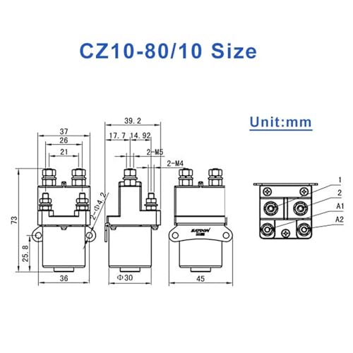 Contacteur CC CZ10-80 80A 48V pour la gestion d'énergie solaire résidentielle autonome