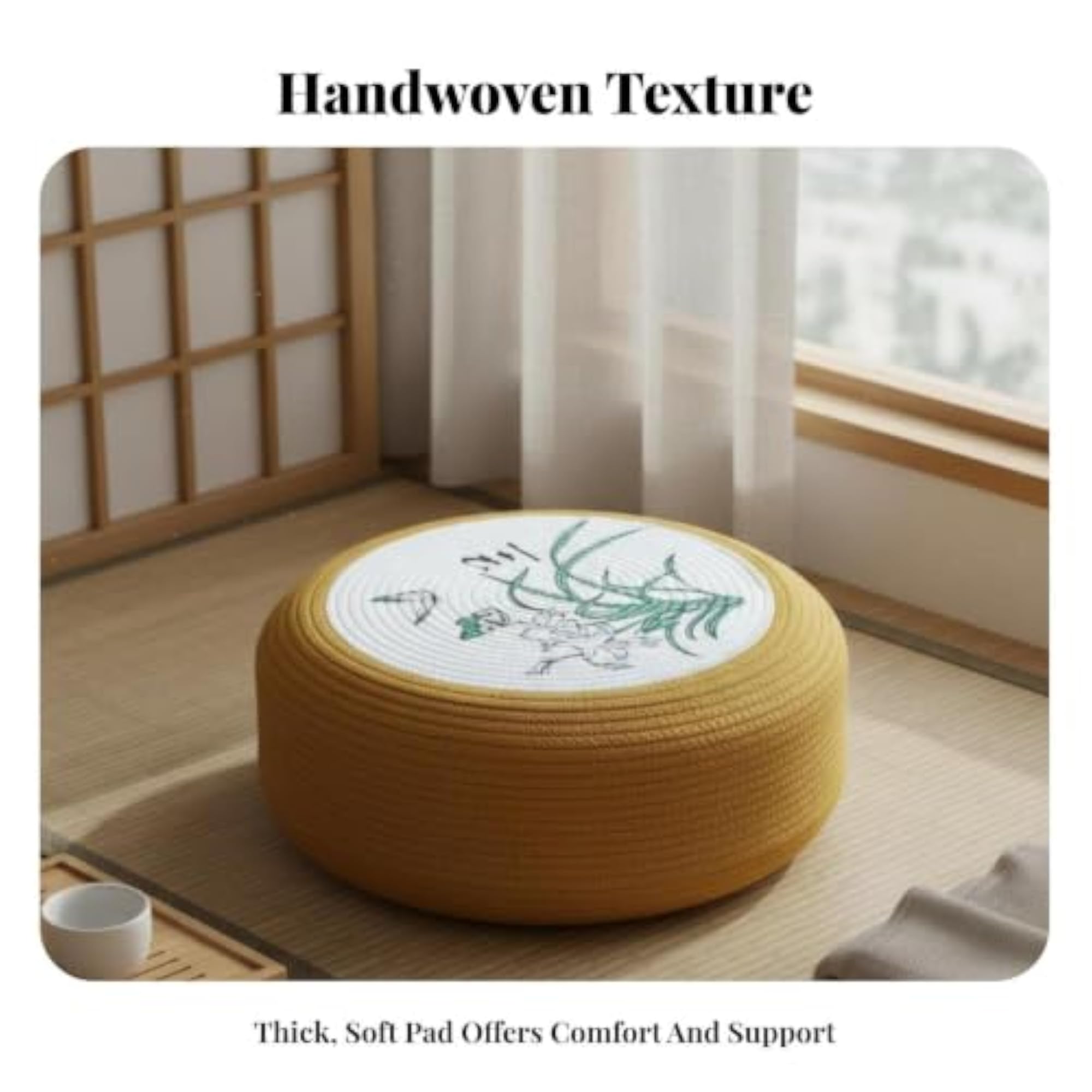 Round Floor Pouf, Thickened Design Meditation Pillow