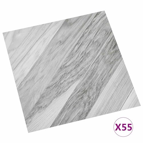 Planches de sol autocollantes en PVC gris pour rénover 5,11 m² de salon - 4