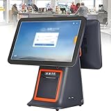 ♓【Imprimante thermique】 : Cette caisse enregistreuse est équipée d'une imprimante thermique intégrée de 58 mm, offrant une impression rapide et nette. L'écran pivotant multi-angles permet une grande variété de positions de travail, pour un confort optimal du caissier. Cinq boîtiers de commande électriques à trois blocs, avec clip métallique argenté, facilitent le rangement de la caisse enregistreuse ; clavier complet.