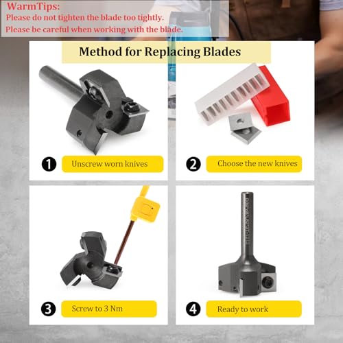 Trvoxviq Insert Cutters Planer Knives Replacement Square Carbide Insert Blades(12x12x1.5mm, 35°) for Spoilboard Surfacing CNC Router Bits Woodworking Spiral Helical Planer Head(10 PCS) 5 Trvoxviq Insert Cutters Planer Knives Replacement Square Carbide Insert Blades(12x12x1.5mm, 35°) for Spoilboard Surfacing CNC Router Bits Woodworking Spiral Helical Planer Head(10 PCS) - Image 5