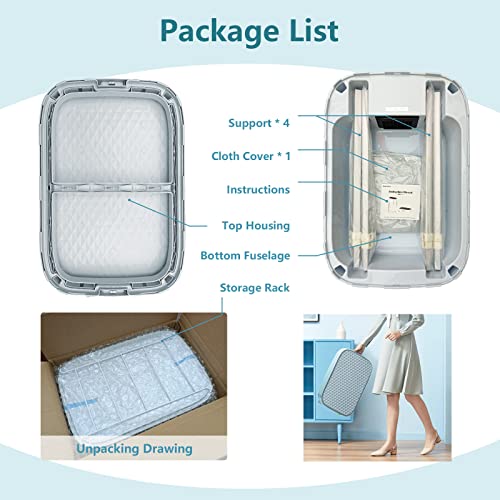 Folding Portable Clothes Dryer, Household Mini Quick Drying Dryer, Wardrobe Dryer With One Shelf For Apartment, Rv, Or Other Compact Spaces #TOP4