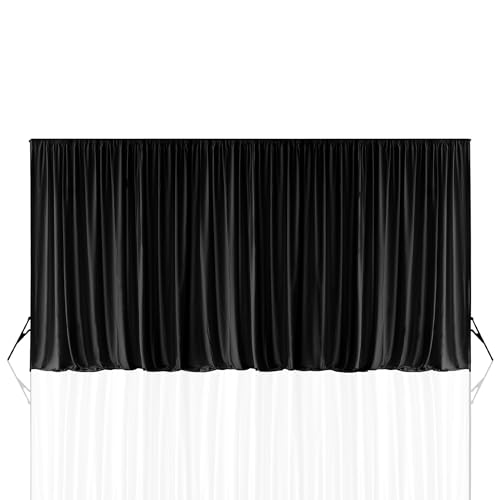 Tissu polyester infroissable pour photographie rideau de fond noir extensible de scène