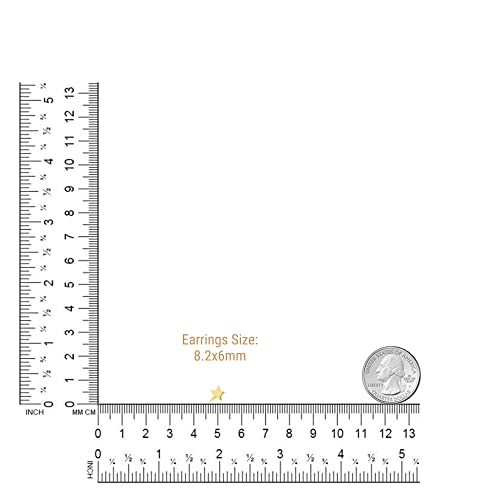 JEWELHEART 14K Solid Gold Star Stud Earrings - Dainty Yellow Celestial Earrings - Minimalist For Women 5