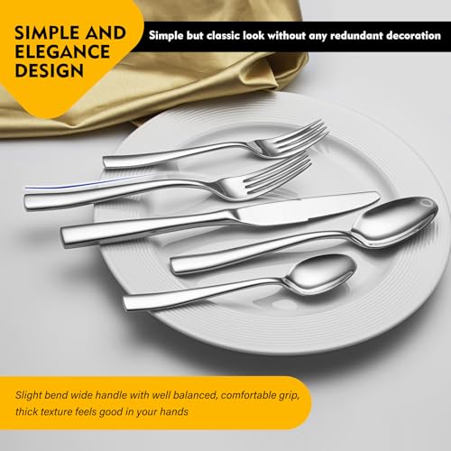 Heavy-Duty-Silverware-Set-for-8-EIUBUIE-40-Piece-Stainless-Steel-Flatware-Cutlery-Set-Durable-Kitchen-Eating-Utensils-Tableware-Sets-Including-Fork-Spoon-Knife-Set-Mirror-Polished-Dishwasher-Safe Heavy Duty Silverware Set for 8 EIUBUIE 40 Piece Stainless Steel Flatware Cutlery Set Durable Kitchen Eating Utensils Tableware Sets Including Fork Spoon Knife Set Mirror Polished Dishwasher Safe
