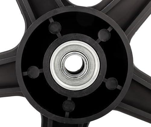 Image of Camco Rhino Replacement Rear Wheels for RV Tote Tank, 12 Inch No-Flat Wheels with Bearings, Fits 1 /2 Inch Shaft, 220 Lb Rating, Black, Set of 2