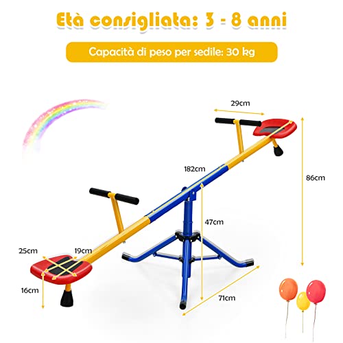 COSTWAY Altalena Basculante per Bambini, Altalena