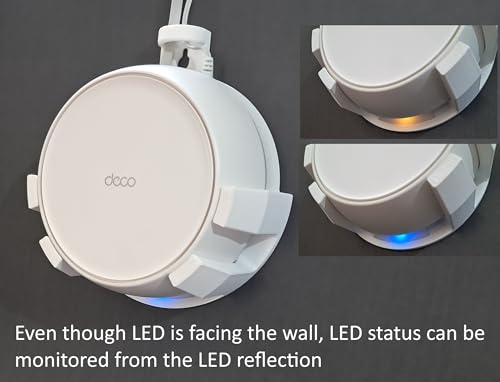 Image of makerV Wall Mount Bracket Holder for TP Link Deco BE25 Mesh WiFi Router, Space Saving Design, Cable Routing, LED Status: Pack of 1