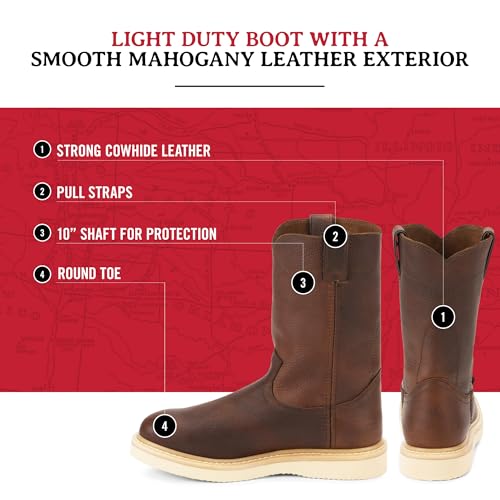 Justin Men's Axe 10" Wedge Round Toe Work Boot3