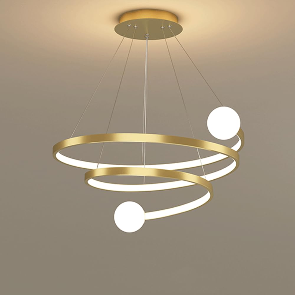 HYJAUSXB Ceiling Light Chandelier Modern Kitchen Island Corridor Bar Club Study Dining Room Golden 51W Variable LED Living Bedroom Embedded Lamp