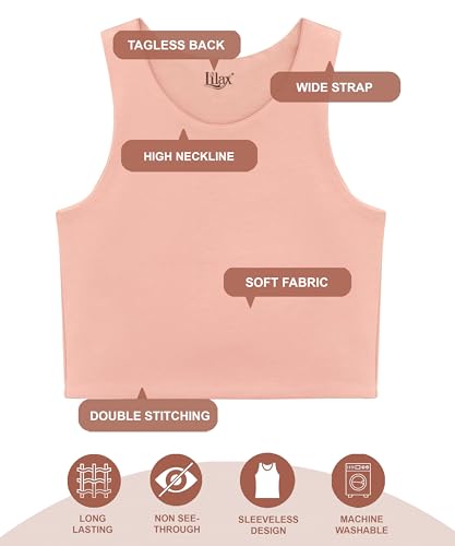 Image of Lilax Girls' Double Lined Sleeveless Basic Crop Tank Top