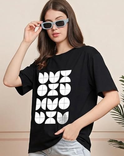 Image of Women's Half Sleeve Oversize Tshirt Graphic Printed Round Neck T-Shirts for Women