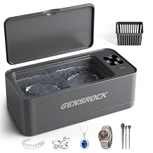 Ultrasonic Jewelry Cleaner, 48kHz Professional Silver Jewelry Cleaner & Diamond Ring Cleaner, 3 Modes, Scratch-Free 360ML Tank, Quiet Sonic Cleaner for Gold, Earrings, GlassesGray