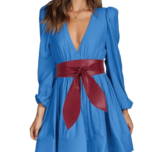 Ceinture large nouée pour femme finition haut de gamme marron