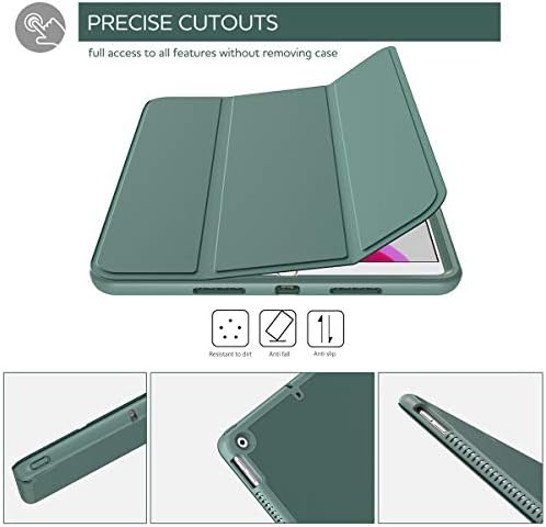SURITCH for iPad 9th/8th/7th Generation Case/iPad 10.2 Case, Built-in Screen Protector, Pencil Holder/Auto Wake/Sleep Lightweight Full Body Protective Cover Smart Fold Designed for iPad 10.2" -Green