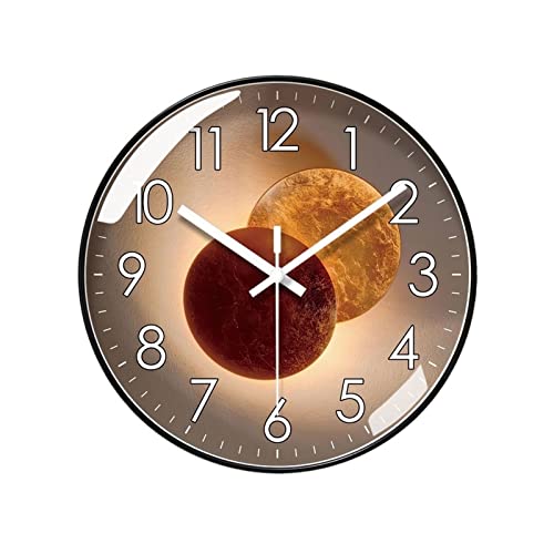 WYUYIWH Relojes de pared modernos y ligeros, de lujo, silencioso, reloj de cuarzo, reloj de cuarzo, circular, reloj digital decorativo (tamaño: 30,5 cm)