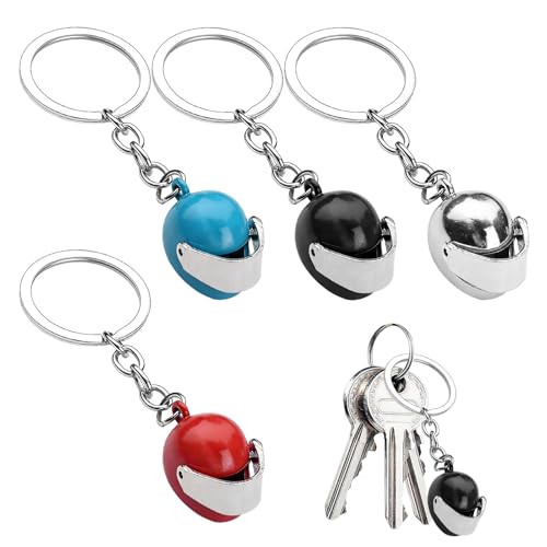 Porte Clé Moto, 4 pièces Porte Cle Moto, Port e Clef Mo to, P orte Clé Mot o Personnalisé, argent, bleu, rouge et noir, idéal comme cadeau pour la...