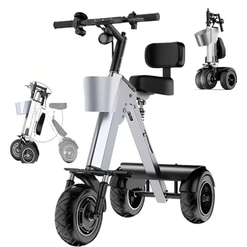 ZenSeFarin Monopattini a 3 Ruote per Adulti, Monopattino Elettrico con Sedile,Motore Peak 450W,Monopattino Pieghevole Disabili,Batteria 36V 10Ah,Triciclo Elettrico con Funzione Retromarcia