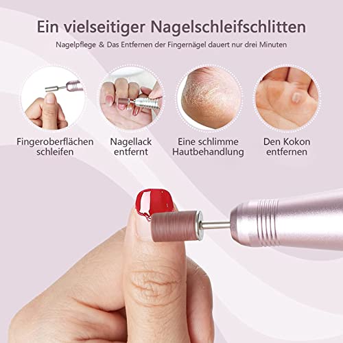 luckaide Schleifhülsen Nagelfräser, 100Stück Schleifhülsen, Schleifkappen Nagelfräser Aufsätze,Körnung 80/120/180/240 Schleifhülsen für Maniküre Pediküre