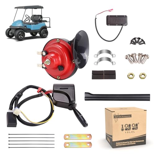 9.99WORLD MALL Golf Cart Turn Signal Kit with Horn Brake Hazard Light Switch ?Universal Deluxe Light 9-Pin Plug Upgrade Wiring Harness Kit (12 Volts)