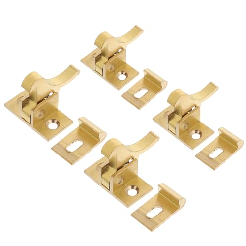 IWOWHERO Pestillo Antirrobo de Latón Pasador de Resorte para Ventana Corredera Cerradura de Seguridad para Puerta Corredera 4 Unidades Resistente Intemperie y Funcionamiento Silencioso
