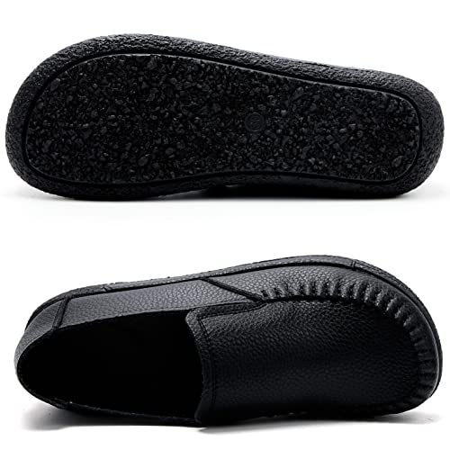 Image of UZB Women's Slip On Loafer Leather Comfort Casual Platform Shoes