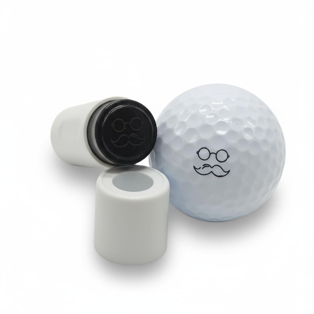 SWVL Sports Glasses & Mustache Golf Ball Stamp Marker- Black