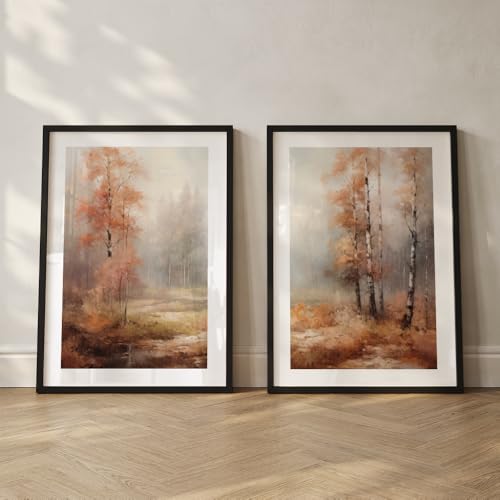 Image of COLOSSAL ART HOUSE Wall Art Set of 2 - 10x13 inch Framed Paintings for Living Room, Bedroom & Home Decor - Modern Wall Decoration for Interior Spaces, Aesthetic & Stylish Design Magenta